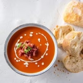 soup de la semaine, soup de tomate avec du pain