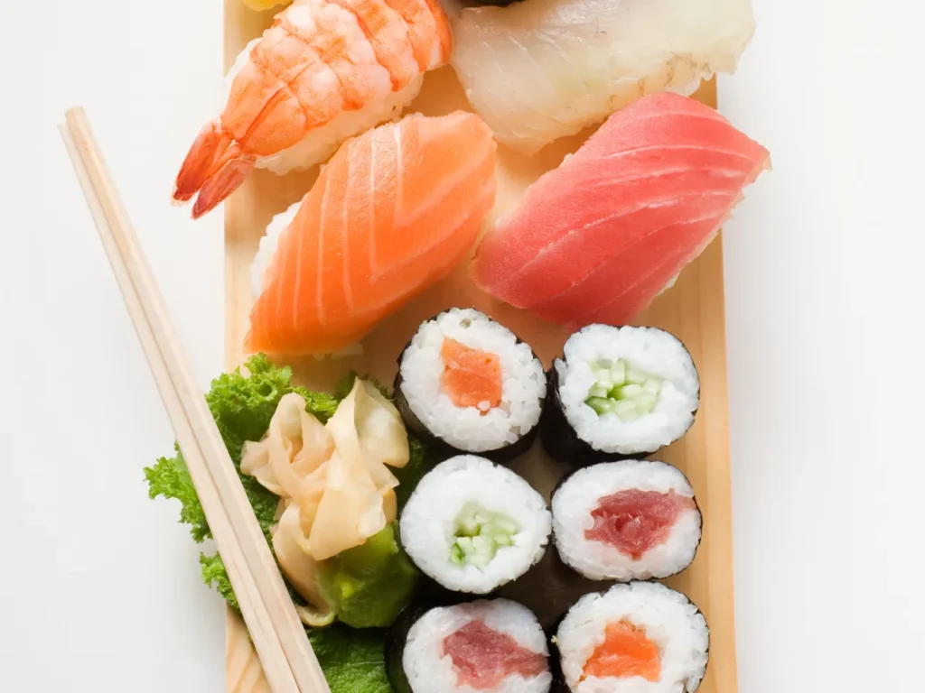 Sushi mix salmon and tuna